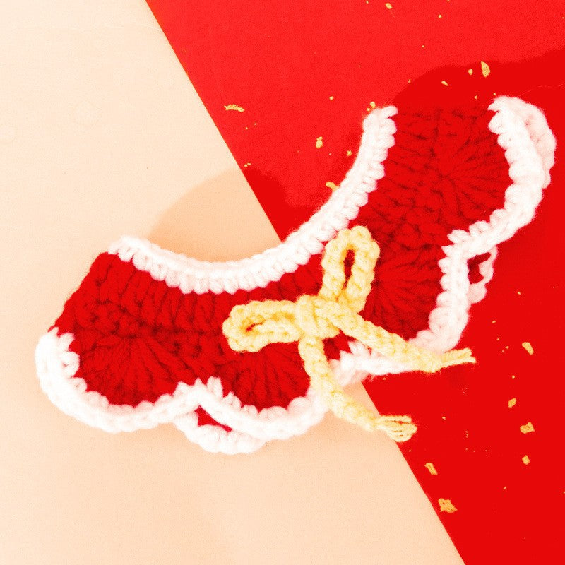 Hand-Knitted Christmas Style Pet Collar