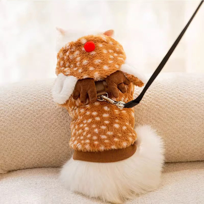 Christmas Reindeer Theme Pet Apparel, Suitable For Both Cats and Dogs.