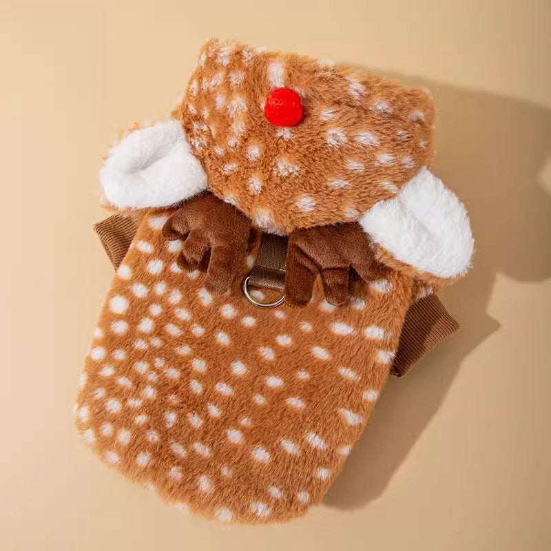 Christmas Reindeer Theme Pet Apparel, Suitable For Both Cats and Dogs.