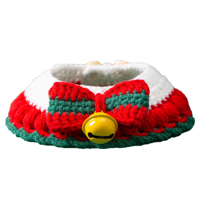 Hand-Knitted Christmas Style Pet Collar