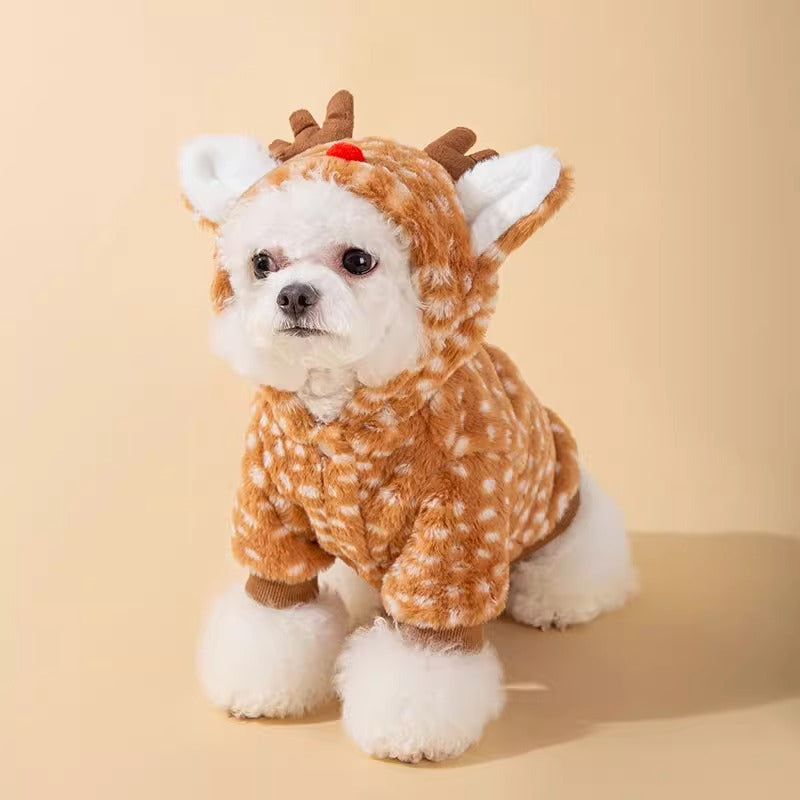 Christmas Reindeer Theme Pet Apparel, Suitable For Both Cats and Dogs.