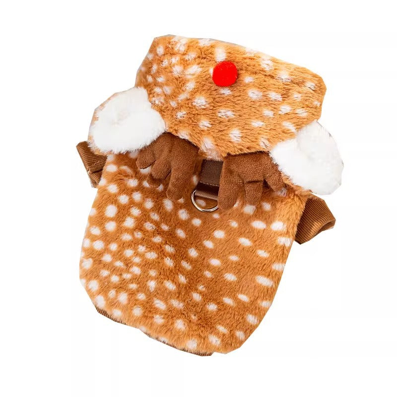 Christmas Reindeer Theme Pet Apparel, Suitable For Both Cats and Dogs.